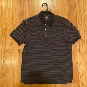 J Crew Polo, Navy with White Stripes, Large